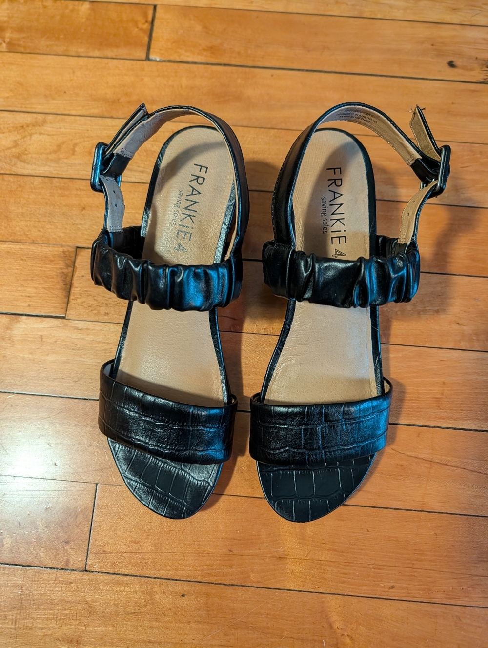 Frankie 4 Black Sandals Tortoiseshell Block Heel